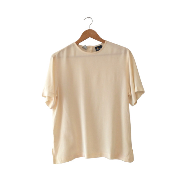 Vtg Liz Sport Cream Shell Top Small Career Workwear Office Ready Capsule Piece - Picture 3 of 8